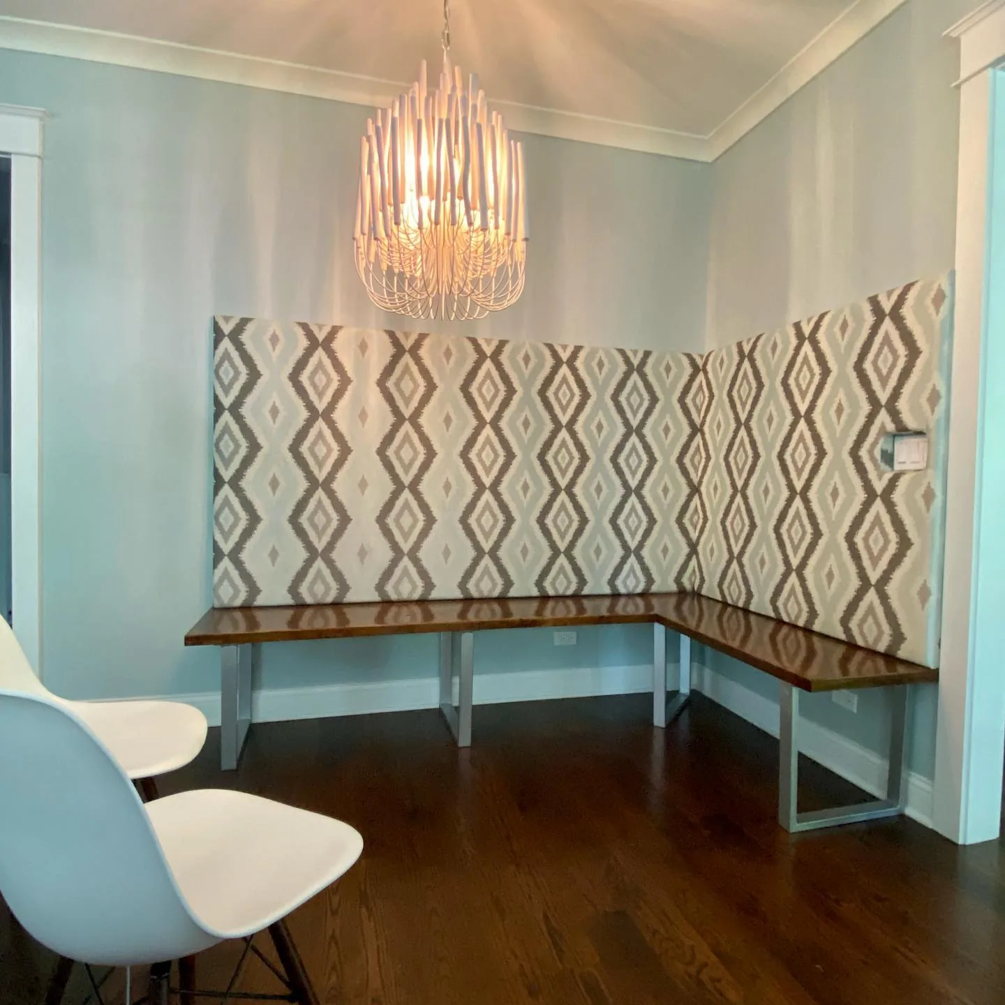 Chicago interior painting contractors finishing a hallway paint project